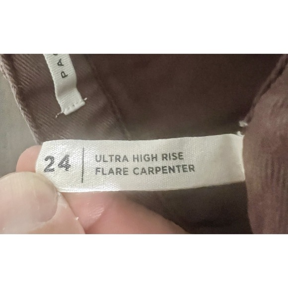 PacSun Ultra High Rise Flare Carpenter Denim Pants Size‎ 24 Brown - Picture 4 of 5